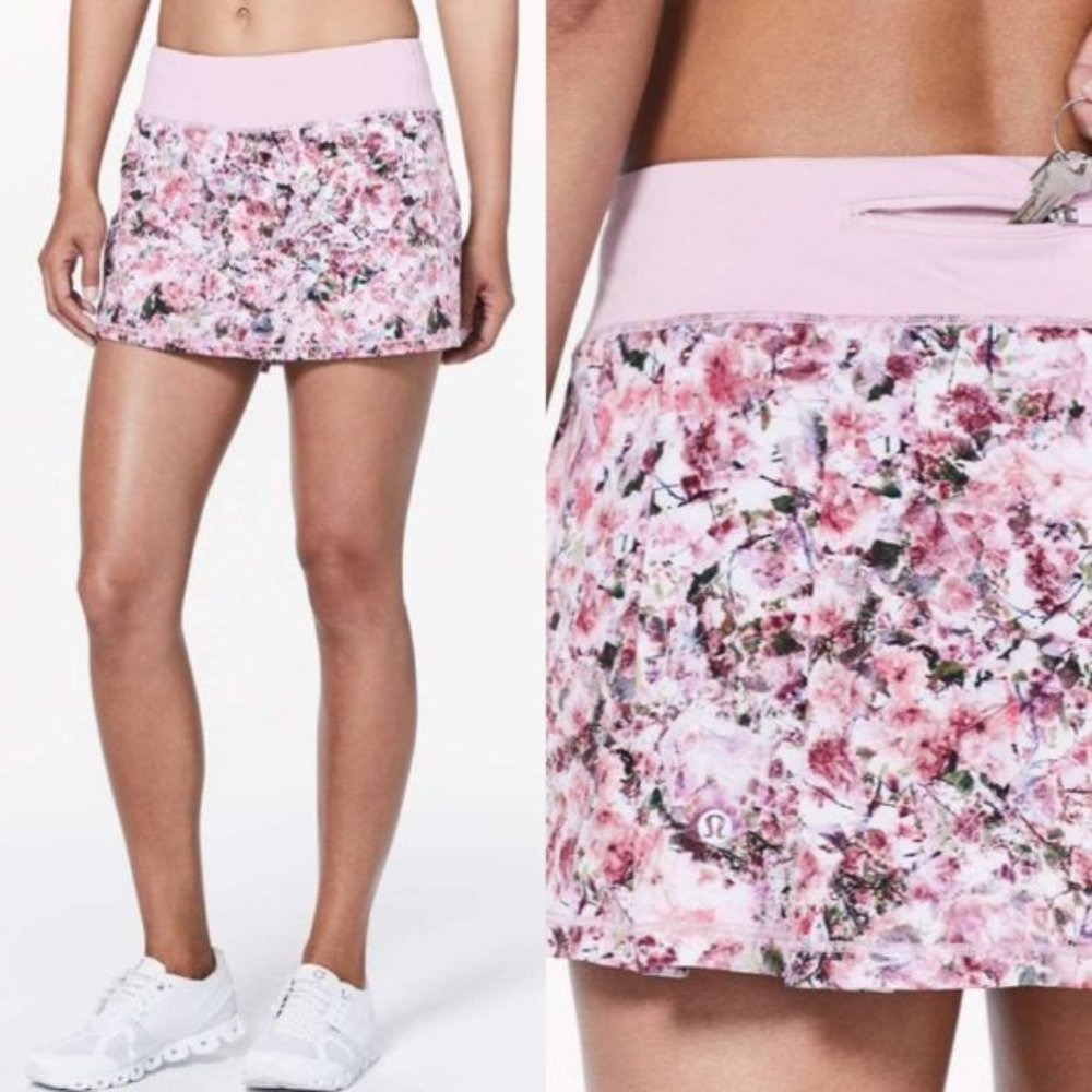 Lululemon Pace Rival Skirt sz 10 tennis skort pink  Blossom Spritz